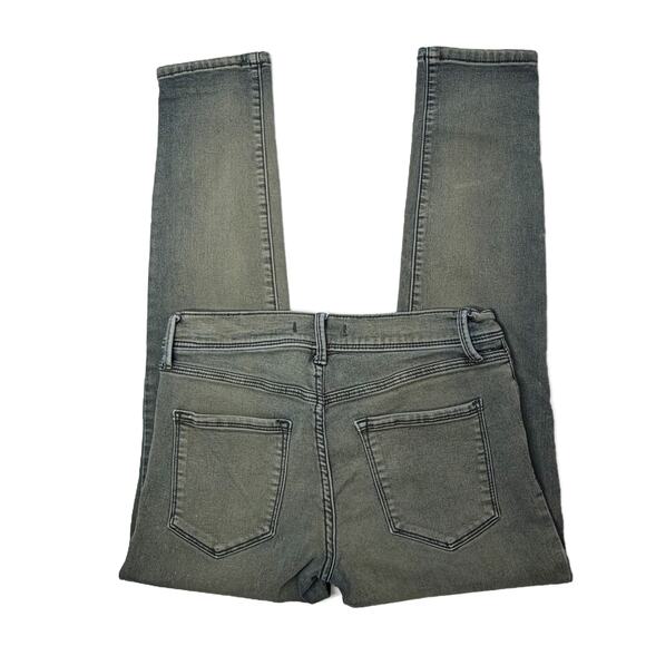 Free People Skinny Cropped Ankle Jeans size 26 Stonewash Treated Denim Y2K - Picture 6 of 13